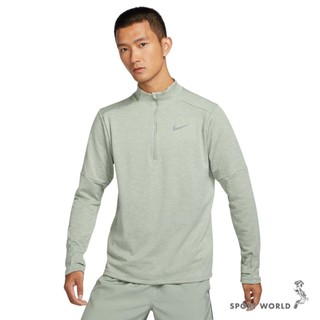 Nike 長袖上衣 男裝 半開襟 反光 拇指孔 綠【運動世界】FZ1150-370