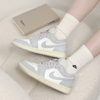 日本精選 Nike Air Jordan 1 Low 海鹽灰 灰白 DC0774-103 奶油底 喬丹