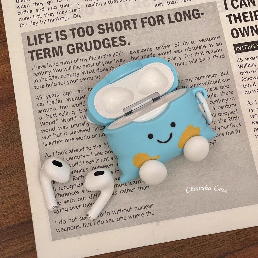 呆萌可愛立體藍色樂事 蘋果 AirPods Pro3 4代 pro2  Pro 保護套 3代 2代 1代 耳機殼 耳機套