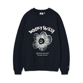 Wacky WiLLy 大LILY圖案大學T 海軍藍(UNI圓領上衣 WA2503CR19NA)