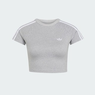Adidas 愛迪達 Sst Baby Tee KS4705 女 T恤 運動上衣 休閒短袖 灰 短版 緊身
