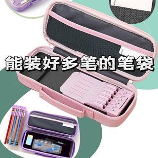 【本月熱銷】日本Raymay藤井筆袋可拆卸滌綸帆布大容量文具盒合皮質鉛筆盒雙層