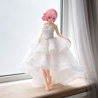 娃衣 1/12機娘服裝 12分BJD娃衣 純白婚紗禮服 艾琳/蝸之殼/壽屋/明月體適用