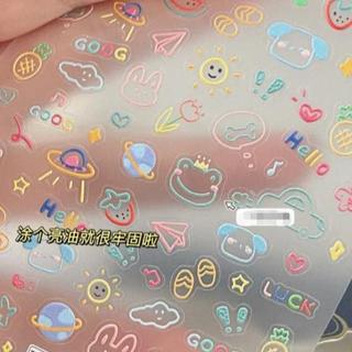 臺灣優選🔥tomoni浮雕美甲貼紙日系塗鴉童趣免子小熊ins風辣妹防水背膠貼花