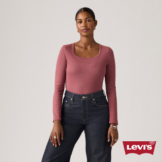 Levi's 方領螺紋長袖Tee 女生上衣 熱賣單品 005IO-0008
