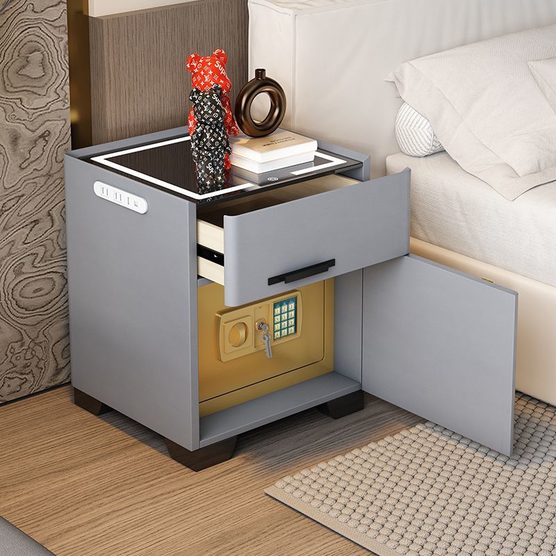 床頭櫃 保險箱 多功能一體保險柜 簡約臥室客廳移動方形保險箱 抽屜櫃 床邊櫃 收納櫃 臥室收納櫃 智能床頭櫃 置物櫃