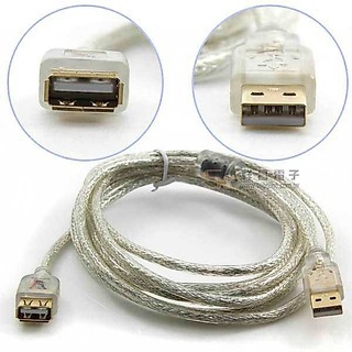 【祥昌電子】鍍金 USB2.0 A公-A母 A公轉A母 USB延長線 傳輸線 1.8M / 3M / 5M (透明色)