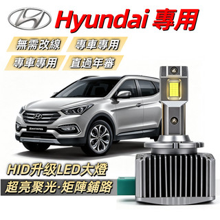 台灣發貨【現代專用】LED大燈 汽車LED頭燈 直上 解碼 D3S SantaFe IX45 山土匪 近燈 HID燈泡