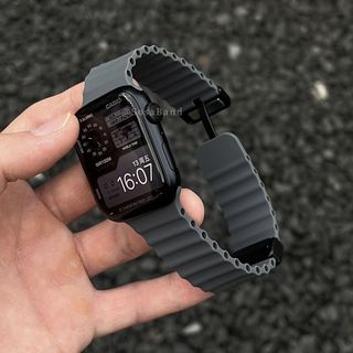 【新品特惠】手錶表帶 個性表帶 替換表帶 海洋矽膠磁吸簡約運動錶帶適用於蘋果s10/9/8SE手錶Appliwatch7