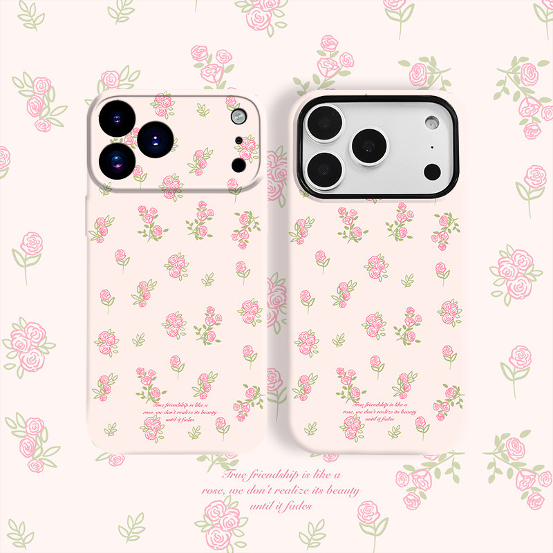 ZX甄選✨17手機殼 適用iPhone17手機殻新款粉色鏤空玫瑰蘋果oppo華為vivo小米17磨砂