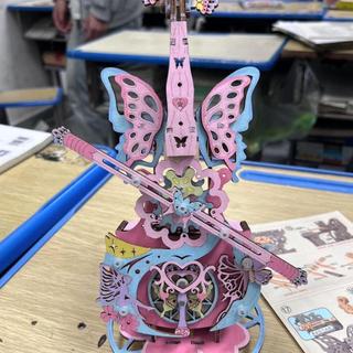 💥熱銷+免運💥音樂盒木質拼裝 diy 手工 八音盒 玩具生日禮物送女生天使之翼大提琴