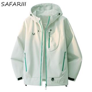 好評不斷回購👍【SAFARIII】秋季新款沖鋒衣情侶款戶外防風防水多巴胺連帽潮流外套ADTF