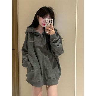 【臺灣出貨】佳佳服飾*是誰在閃光呀!!!☆細閃面料☆韓系校園風連帽衛衣女INS韓版外套潮