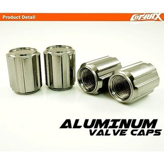 【COTRAX】鋁合金氣嘴蓋-灰色 一組4顆 台灣製造 汽車、機車、重機、自行車 風嘴蓋 單車 輪胎打氣孔 陽極齒輪