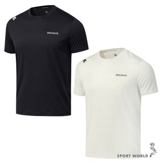 Descente 迪桑特 短袖上衣 男裝 排汗 黑/白 SQ321RTS79-BLK0/SQ321RTS79-IVRY
