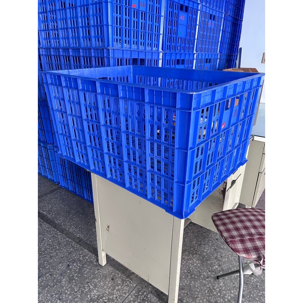 二手9成新現貨大型塑膠籃165L 四格通寶箱 台灣製 底部附輪 通寶箱 搬運籃 塑膠籃 水果籃 菜籃 紙類回收