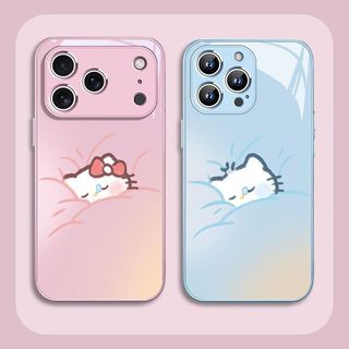 軟萌HelloKitty貓iPhone17手機殼情侶蘋果16睡覺凱蒂貓13kitty新x
