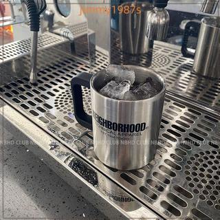 ⭐臺灣熱銷|NEIGHBORHOOD不鏽鋼馬克杯 銀色吸管設計 學生適用 露營用隔熱杯