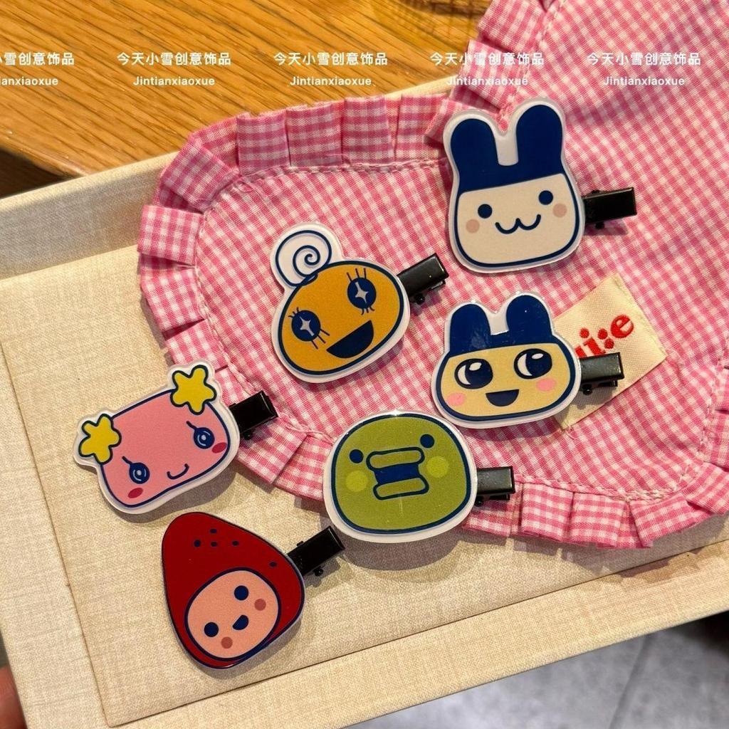 💖臺灣出貨💖  塔麻可吉周邊 電子雞周邊 復古電子寵物 塔麻可吉可愛草莓吉大嘴吉髮夾甜美少女心劉海夾碎髮側邊夾髮飾