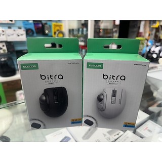 日本 ELECOM bitra可攜式拇指雙模5鍵軌跡球滑鼠 黑/白 2色 小型方便好摧帶 2種連線方式 附收納盒