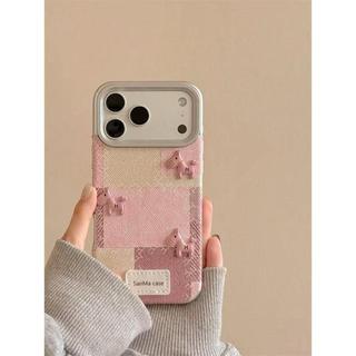 甜美布藝方塊立體可愛小馬適用iPhone17p-romax蘋果16手機殼15女