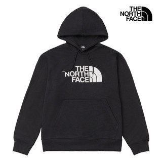 The North Face北面男款黑色經典大LOGO長袖帽T｜8JKUJK3