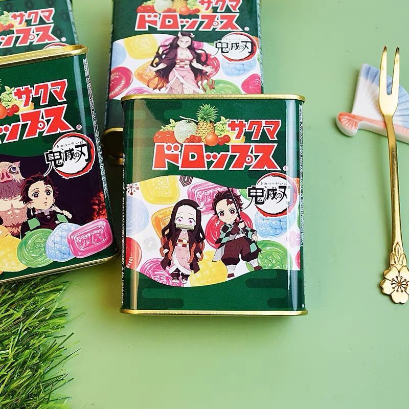 臺北熱賣🎁🎁日本進口零食佐久間罐仔糖果汁小硬糖kt貓鬼滅之刃鐵盒什錦水果糖