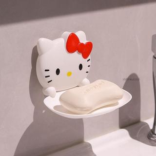 肥皂盒 肥皂瀝水盒 Hello kitty肥皂盒掛壁瀝水宿舍學生衛生間洗澡浴室免打孔肥皂盒 壁掛肥皂盒 香皂盒