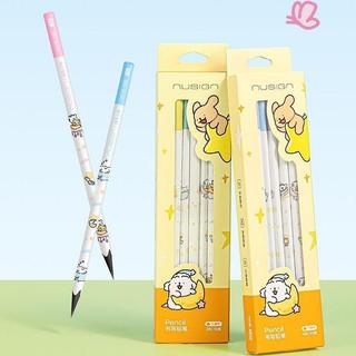 臺灣-出貨🔥【nusign紐賽】得力新款線條小狗鉛筆2B HB順滑無鉛毒三角杆