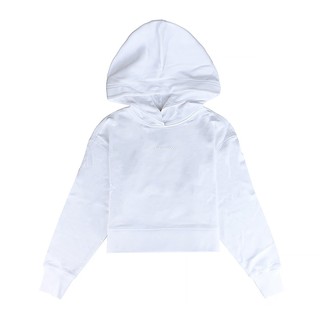 CANADA GOOSE Muskoka字母LOGO橡膠標設計純棉圓領落肩長袖連帽T恤(女款/白)