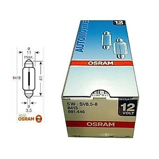 德國 歐司朗 OSRAM 雙尖燈泡 6413 12V 5W 11x41mm 室內燈泡 牌照燈泡 1顆