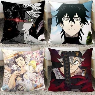 🍀Black Clover🍀黑色五葉草 週邊 黑色五葉草動漫週邊抱枕四葉草印花靠枕阿斯塔由諾家居靠墊含芯 QZOF
