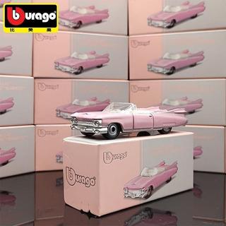 💗在臺發貨💗比美高1:72凱迪拉克敞篷老爺車跑車粉色模擬合金收藏玩具汽車模型