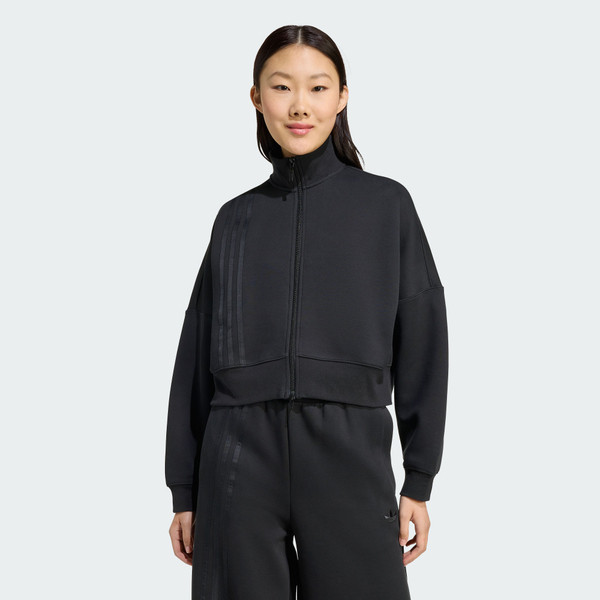 Adidas 愛迪達 3 Stripes Zipup JX2705 女 立領外套 運動外套 休閒穿搭 黑 亞版