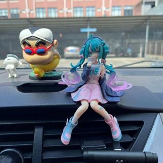 💞臺灣出貨💞初音手辦MIKU水手服初音壓泡麵二次元動漫桌面可愛車內擺件裝飾品
