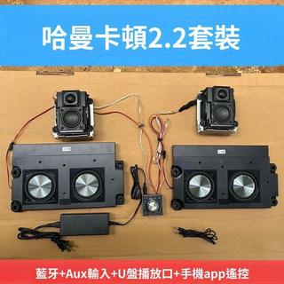 哈曼卡頓重低音喇叭 2.2DIY有源帶功放組合套裝音響 超薄重低音輻射喇叭音箱 2.2diy音響LY低音炮