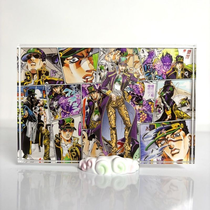 ✨在臺出貨✨【空條承太郎】JOJO的奇妙冒險空條承太郎漫畫生日水晶磚擺件禮物