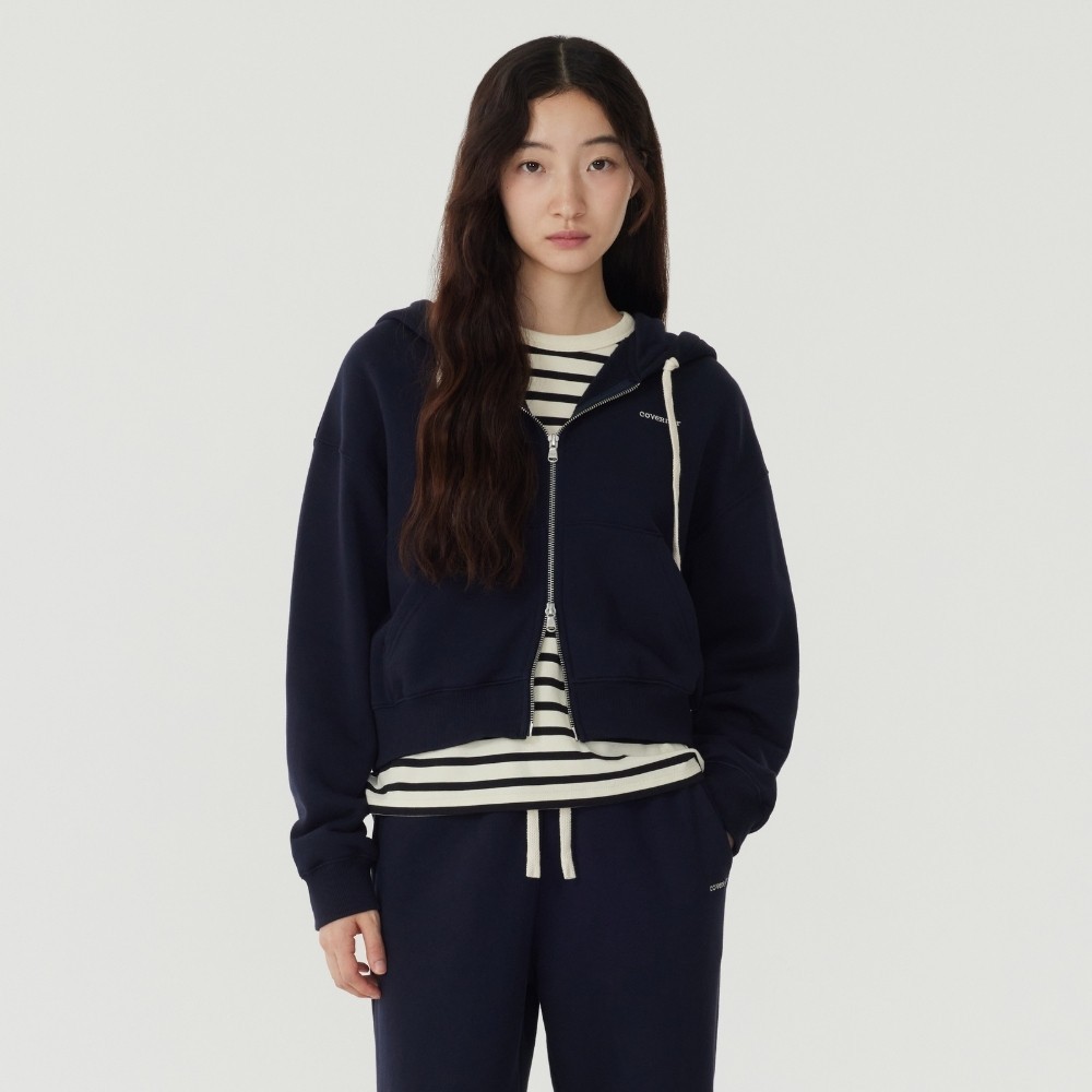 COVERNAT 女款基本刷毛拉鍊外套 深海軍藍(WMS外套 CO2504HZ82DN)