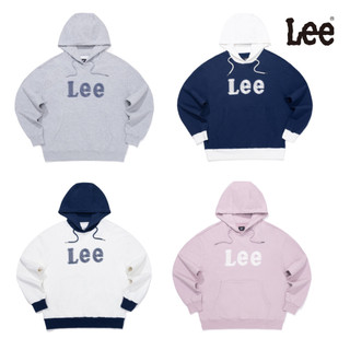 Lee 撞色LOGO帽T 男女適穿 白色 深藍 粉色 灰色 LB511027