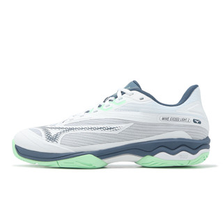 Mizuno 網球鞋 Wave Exceed Light 2 AC 男鞋 白 藍 美津濃 ACS 61GA2318-37
