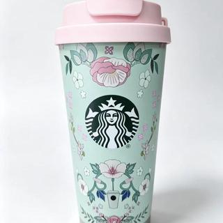 限時下殺星巴克杯子春日清新浪漫高顏值薄荷綠馬克杯不鏽鋼雙飲口吸管杯限定