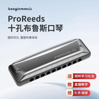 ProReeds十孔口琴10孔布魯斯初學成人藍網BM Boogieman園園同款【臺灣出貨】