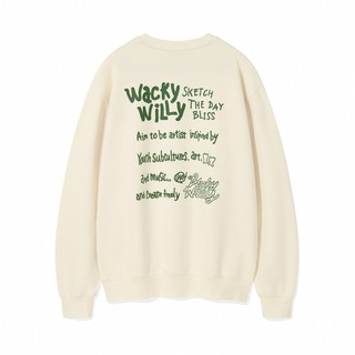 Wacky WiLLy 背面字母大學T 奶油白(UNI大學T WA2503CR12CM)