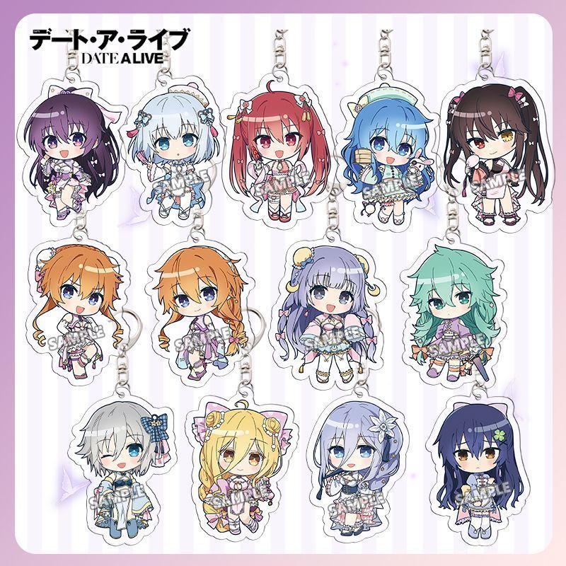 🏵️DATE A LIVE🏵️約會大作戰 時崎狂三 週邊 約會大作戰動漫週邊亞克力鑰匙扣時崎狂三夜刀神十香學生背包掛件 