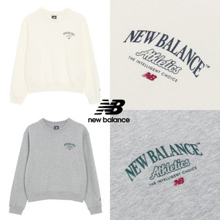 【New Balance】 NB LOGO長袖衛衣 女性 深灰/白任選 NCF36342WT/NCF36342LGR