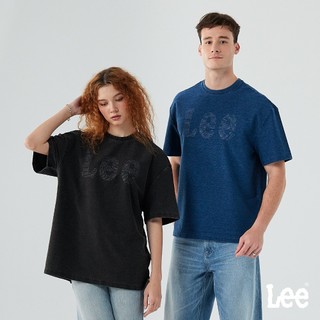Lee 線條LOGO短T 男女適穿 深藍 黑色 LB502037