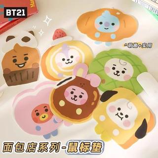 🍀臺灣出貨🍀BT21防彈少年團烘培麵包店系列滑鼠墊創意遊戲辦公電腦桌墊子防滑