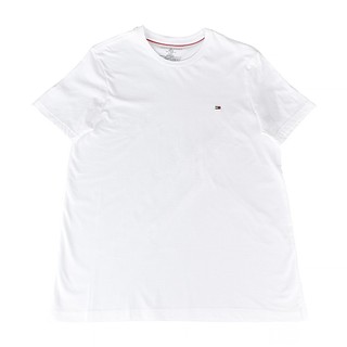 TOMMY HILFIGER刺繡LOGO簡約圓領純棉T卹(男款/白)
