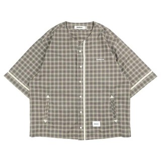 idealism Check Baseball Shirt Brown 格子 棒球衫 短袖 棕色 ID-40