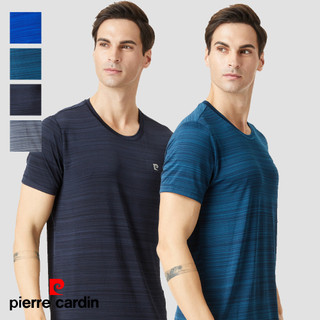 【pierre cardin 皮爾卡登】緞紋運動速乾圓領短袖-SPC3230